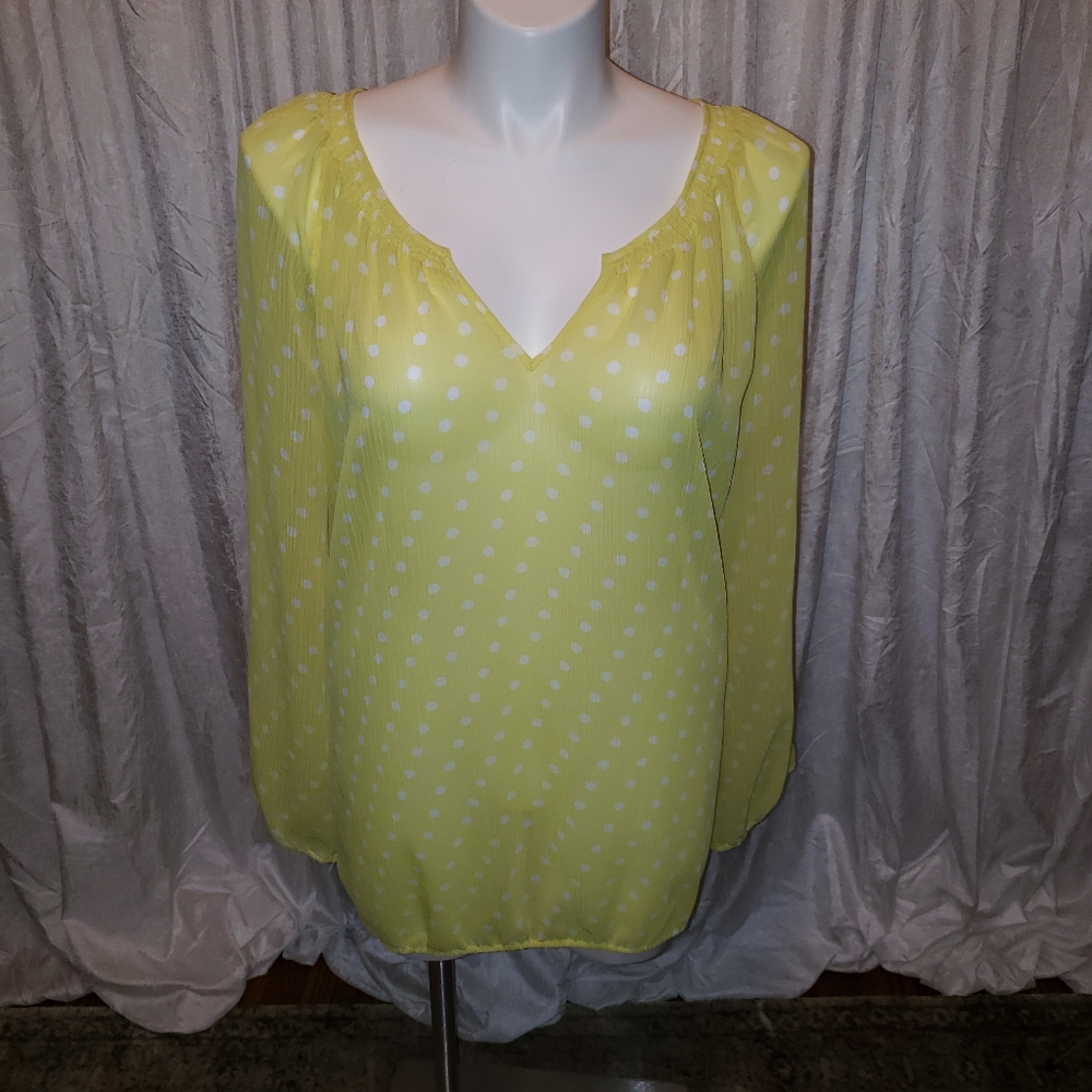 NWT - Sheer Polka Dot Top